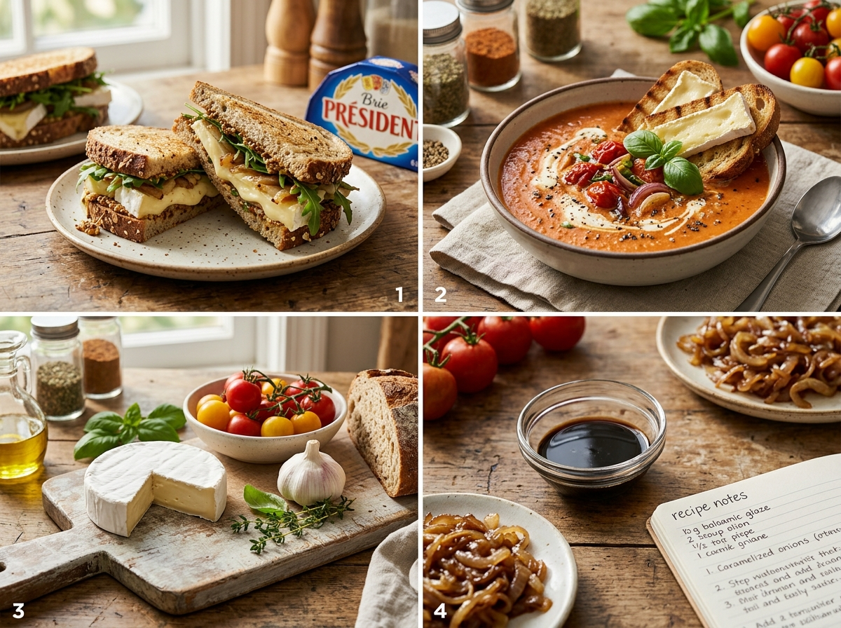 Page: Recipes | Oceans 18. Slot: president cheese brie sandwich. Context: June 2 2014 Cheese  Brie S