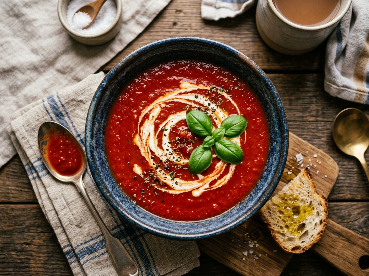 Page: food | Oceans 18. Slot: roasted tomato soup. Context: June 1 2014 Roasted Tomato Soup ✻ Fusce 