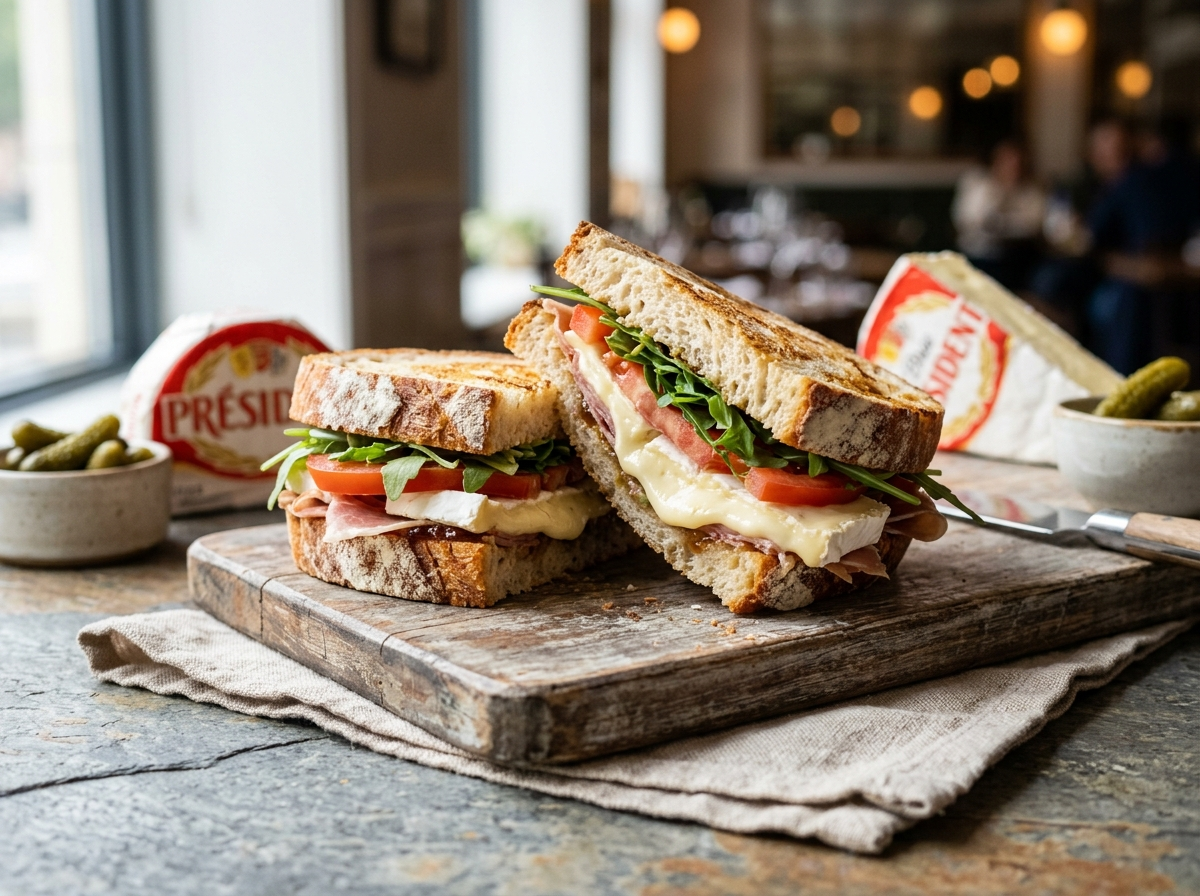 Page: sandwich | Oceans 18. Slot: president cheese brie sandwich. Context: June 2 2014 Cheese  Brie 